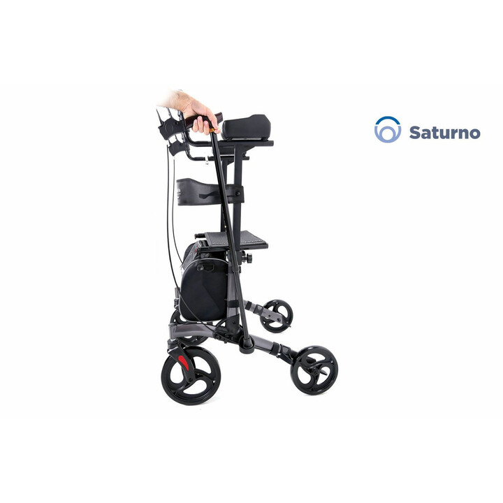 Tukeva alumiininen rollaattori istuimella ja selkänojalla jokapäiväiseen käyttöön