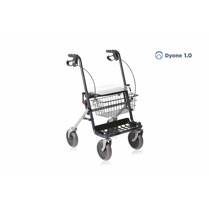 Dyone 1.0 taitettava rollaattori kävelytuella ja korilla 130kg