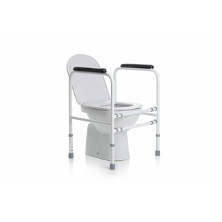 Säädettävä wc-tukikaide teräksestä turvalliseen liikkumiseen kylpyhuoneessa