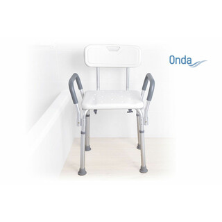 Säädettävä suihkutuoli selkänojalla ja käsinojilla kylpyhuoneeseen 136kg