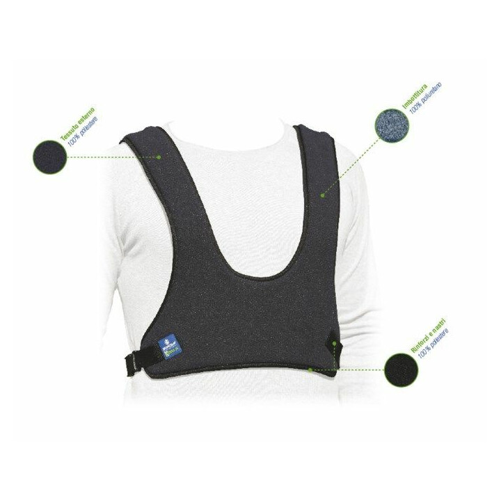 Pehmustettu rintakehän tukivyö säädettävillä pikakiinnityshihnoilla pyörätuoliin