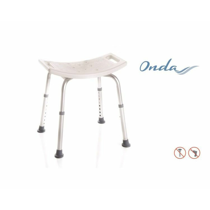 Säädettävä suihkutuoli ilman selkänojaa alumiininen liukumaton kylpyhuoneeseen