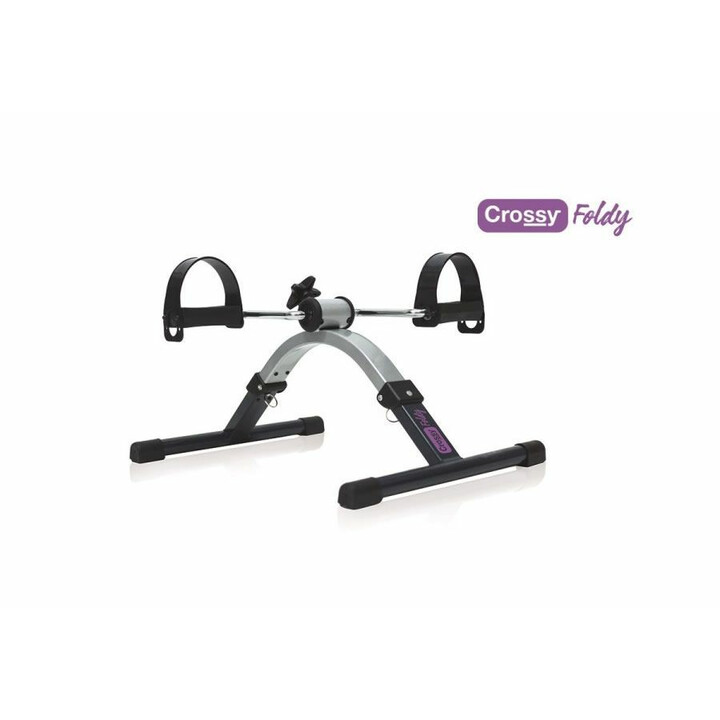 Taittuva poljinharjoituslaite säädettävällä vastuksella käsille ja jaloille