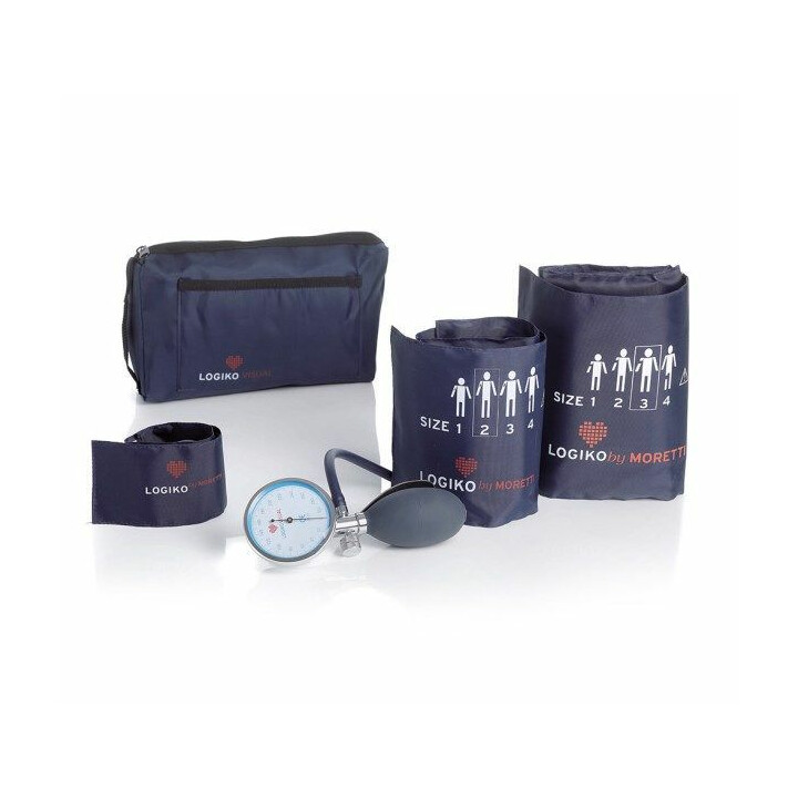 Ammattilaistason verenpainemittari kolmella mansetilla ja kromipinnoitetulla mittarilla