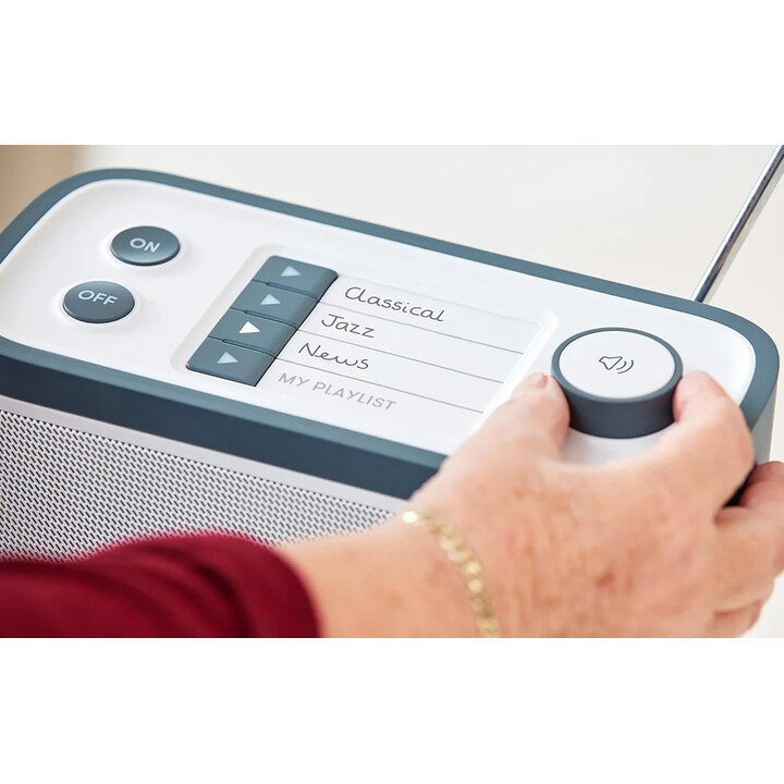 Helppokäyttöinen fm radio ja usb musiikkisoitin seniorille