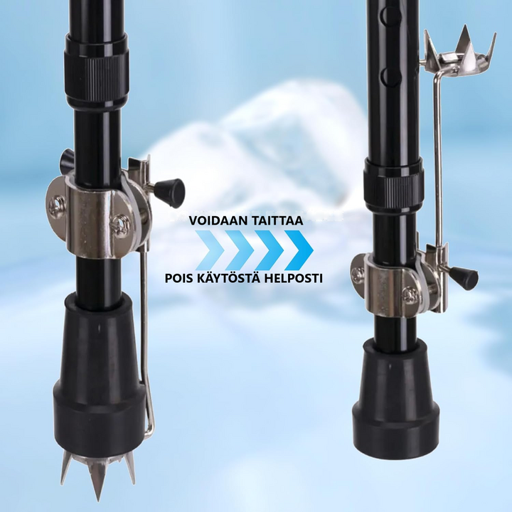 Taitettavat jääpiikit kepeille ja sauvoille