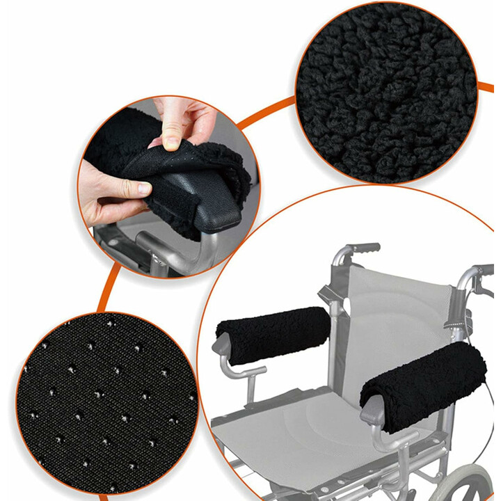 Pehmeät pyörätuolin käsinojasuojat lampaanvillavuorilla