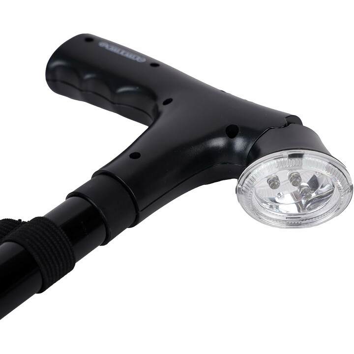 Kävelykeppi, jossa LED-valo, hälytys ja nelipäinen turvallinen pohja