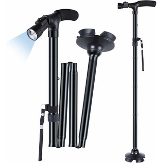 Taitettava kävelykeppi LED-valolla ja hälytyksellä