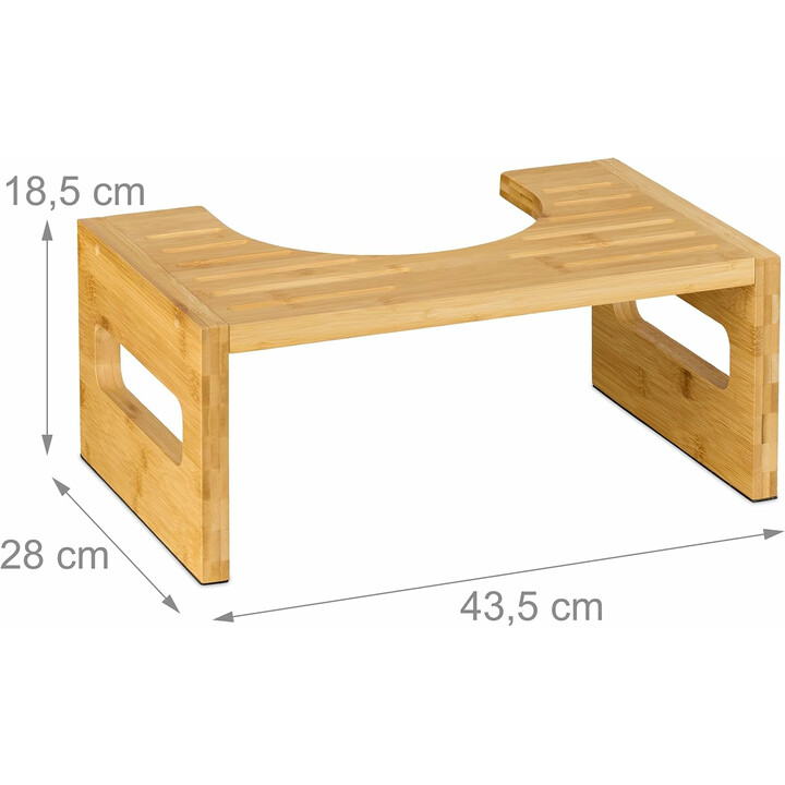 Bambusta valmistettu wc-koroke luonnolliseen kyykkyasentoon