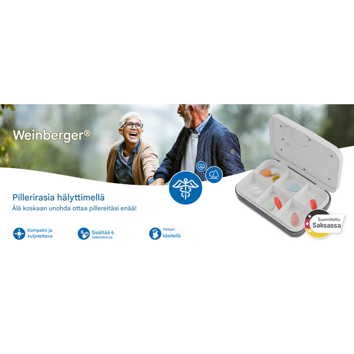 Hälytyksellä varustettu lääkedosetti