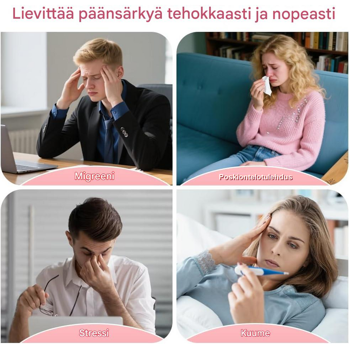 Geelipanta päänsäryn kylmä- ja lämminhoitoon