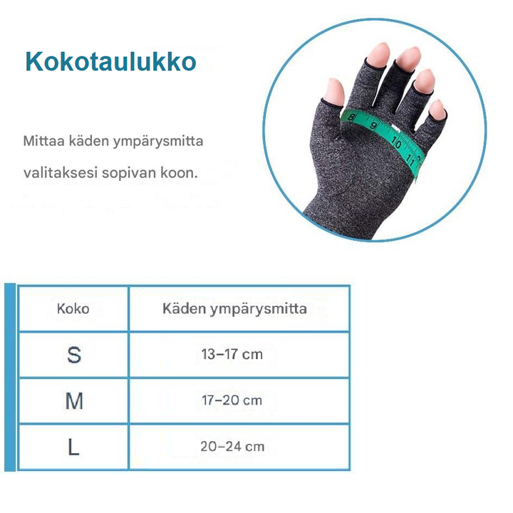 Kompressiokäsineet nivelrikon ja käsikipujen hoitoon