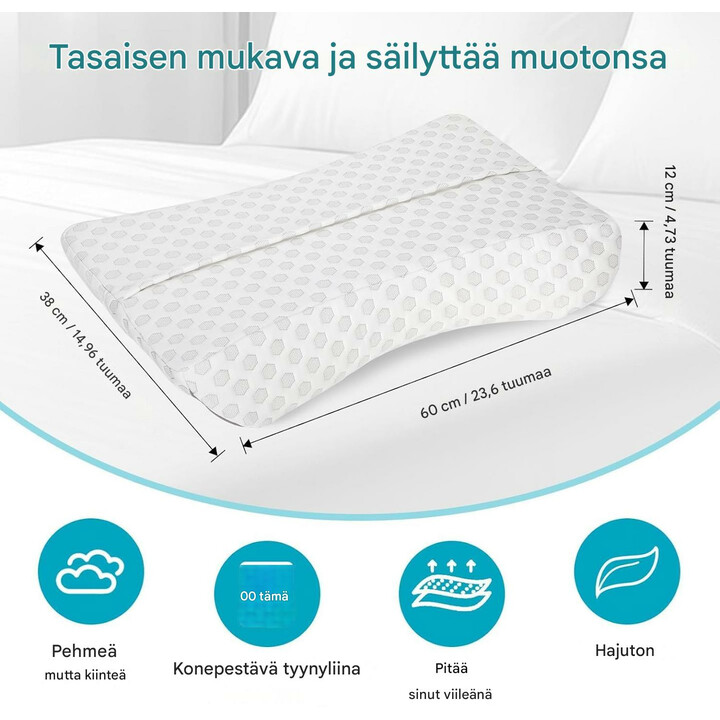 CPAP-maskin kanssa soveltuva uniapneatyyny
