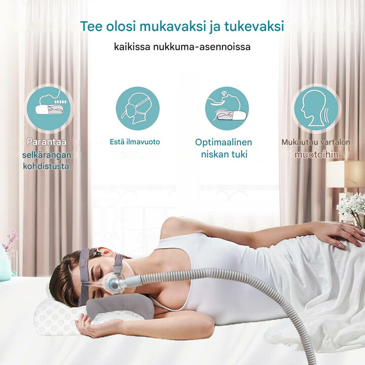 CPAP-maskin kanssa soveltuva uniapneatyyny