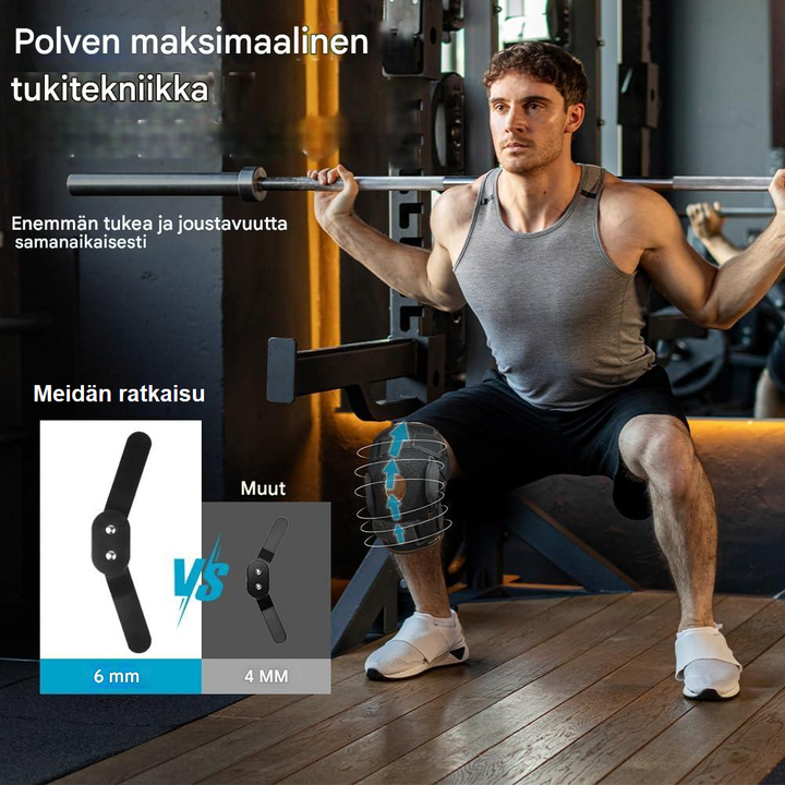 Säädettävä polvituki urheiluun ja nivelkipujen lievitykseen