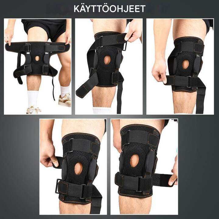 Säädettävä polvituki urheiluun ja nivelkipujen lievitykseen