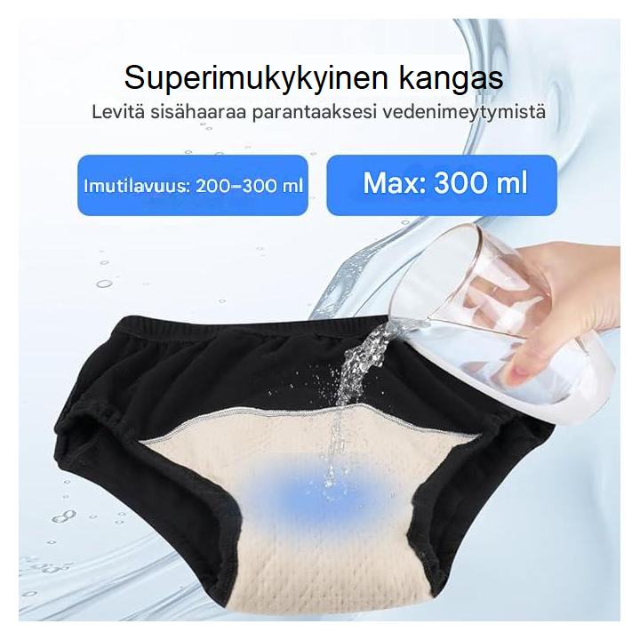 Naisten pestävät inkontinenssialushousut