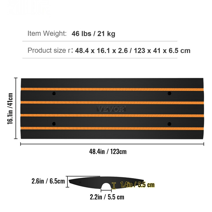 Kumiramppi 3 kpl C03, reunaluiska ajotielle, nousu 6,5 cm, kantavuus 15 t