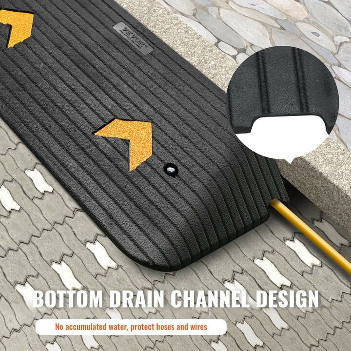 Kumirampi kynnysramppi 3" korotus, 1 kanava, luonnonkumi, liukueste, kantavuus 15 t, B001