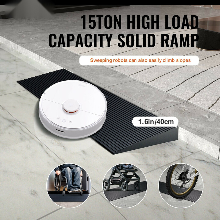 Luonnonkumi kynnysluiska 90 x 20 x 4 cm, leikattava, liukuestepinta, kaksipuolinen teippi, max 15 tonnia