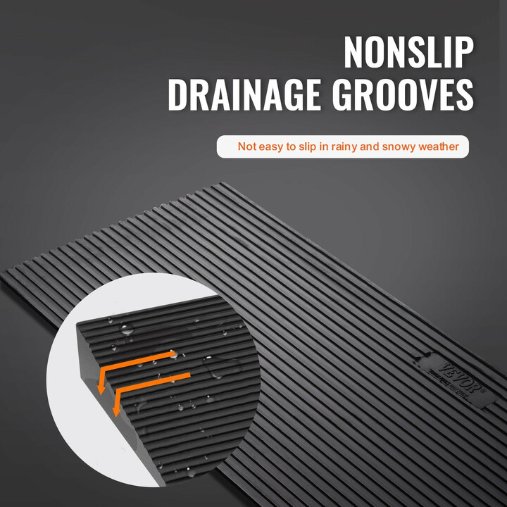 Luonnonkumi kynnysluiska 90 x 20 x 4 cm, leikattava, liukuestepinta, kaksipuolinen teippi, max 15 tonnia