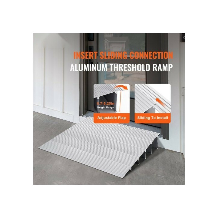 Kynnysramppi 12,7 cm modulaarinen alumiini 362,8 kg pyörätuoleille ja skoottereille