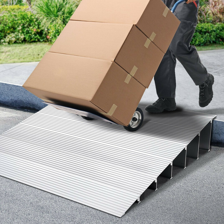 Alumiininen kynnysramppi 15,2 cm nousu 363 kg kantavuus pyörätuoleille ja skoottereille säädettävä modulaarinen SNPTV0