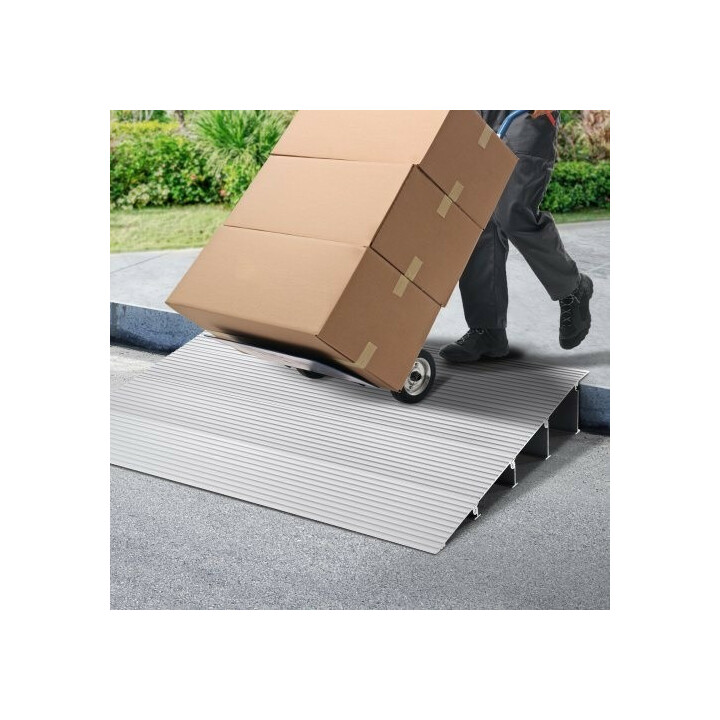 Kynnysramppi 4 cm, kantavuus 362,8 kg, säädettävä modulaarinen alumiiniramppi pyörätuoleille ja skoottereille