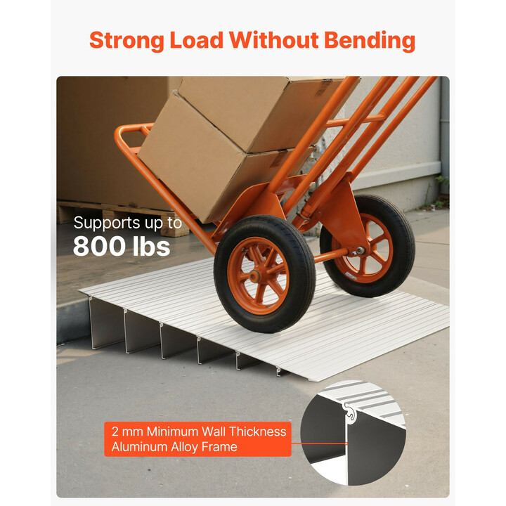 Kynnyssilta 138 mm nousulle pyörätuolille 363 kg 6-osainen alumiiniramppi SNPTV0