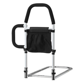 Sängynlaita hiiliteräsputkesta säädettävällä korkeudella polyuretaanisella kahvalla ja sivukahvalla sopii eri sänkikokoihin