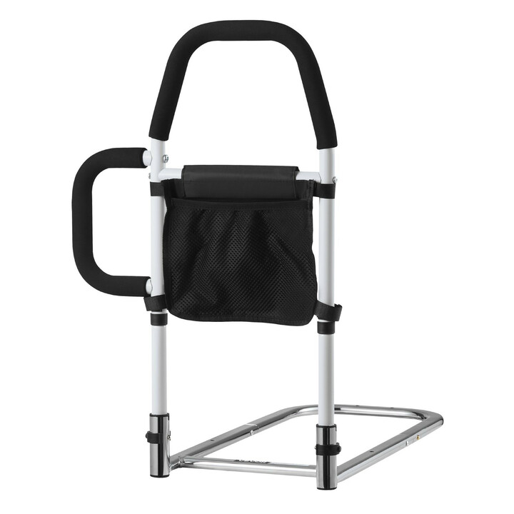 Sängynlaita hiiliteräsputkesta säädettävällä korkeudella polyuretaanisella kahvalla ja sivukahvalla sopii eri sänkikokoihin