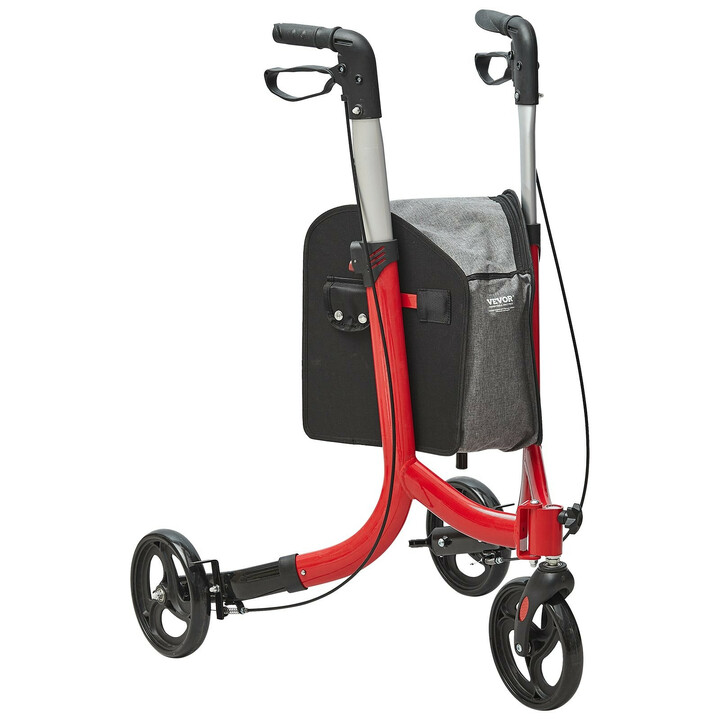 Kolmipyöräinen rollaattori FBL427114, alumiini, säädettävä kahvakorkeus, punainen