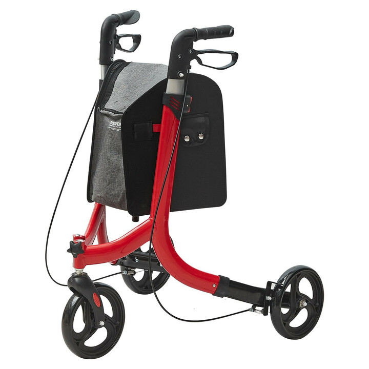 Kolmipyöräinen rollaattori FBL427114, alumiini, säädettävä kahvakorkeus, punainen