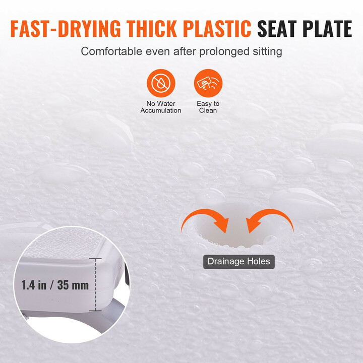 Ammeen siirtoistuin FBL630238, säädettävä kylpyammeen siirtymätuoli U-suihkuverhosuojalla, 180 kg kantavuus