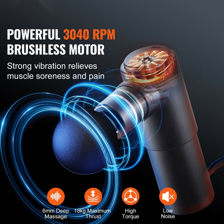 Hierontavasara syväkudoshierontaan BOOSTER MINI, 4 nopeustasoa, 4 hierontapäätä, 12V 2500mAh akku