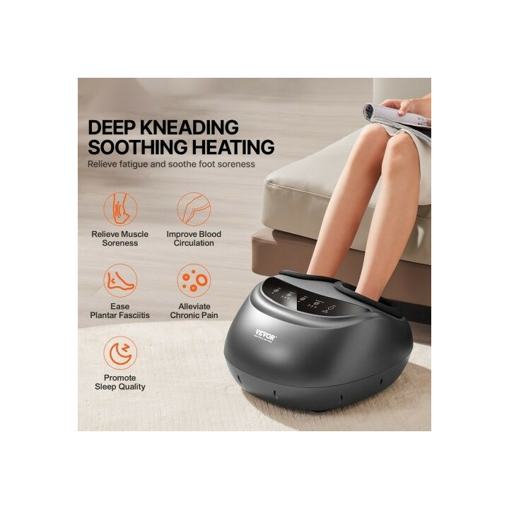 Sähköinen jalkahieroja lämmityksellä, shiatsu-, rullaava ja kompressiohieronta, ajastin, MD-50230A