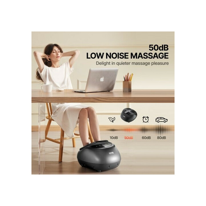 Sähköinen jalkahieroja lämmityksellä, shiatsu-, rullaava ja kompressiohieronta, ajastin, MD-50230A