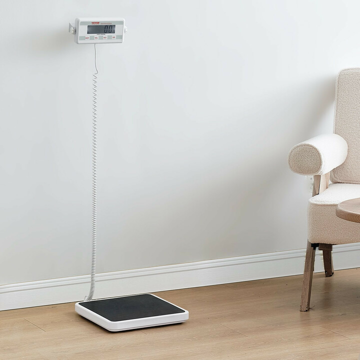 Kannettava lääkärivaaka SF-891, digitaalinen henkilövaaka, 2 yksikköä (kg/lb), ruostumatonta terästä, max 250 kg