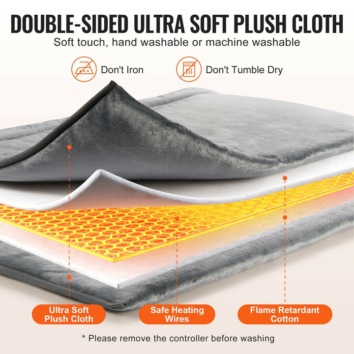 Sähkökäyttöinen jalkalämmitin FT-2220, 6 lämpötasoa, ajastin, ylikuumenemissuoja, flanelli