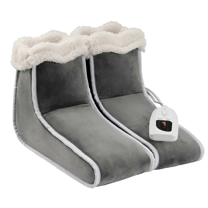 Sähköinen jaettu jalkalämmitin kaksipuolinen flanellipäällisellä 6 lämpötasoa 4 portaisella ajastimella automaattinen sammutus