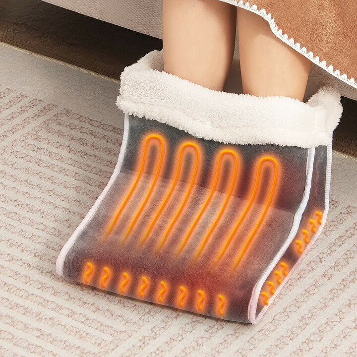 Sähköinen jalkalämmitin FT-01A, kaksipuolinen lämmitys, 6 lämpötilatasoa, ajastin, pestävä pehmeä flanelli