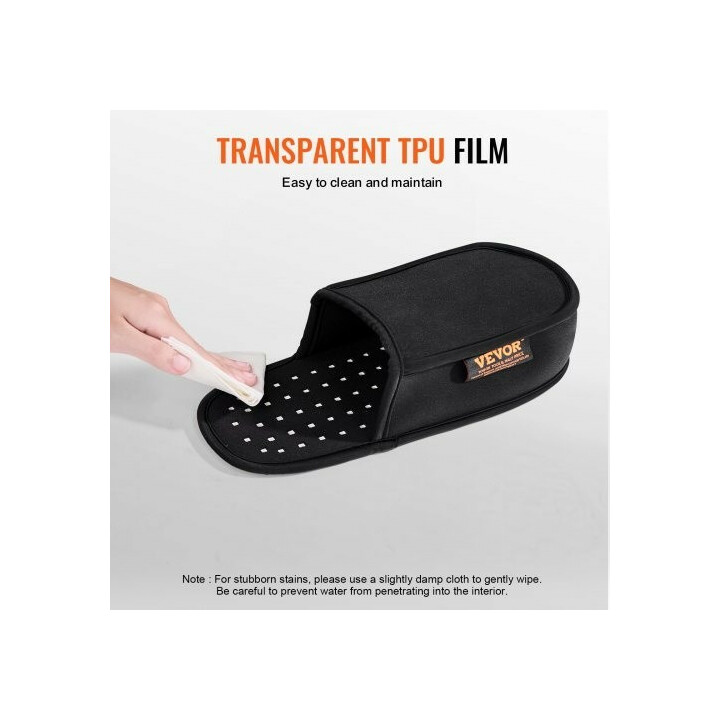 Punavaloterapiajalkakenkä PLR-100, 660 nm + 850 nm, 120 LED, 10/40 Hz pulssitila, musta