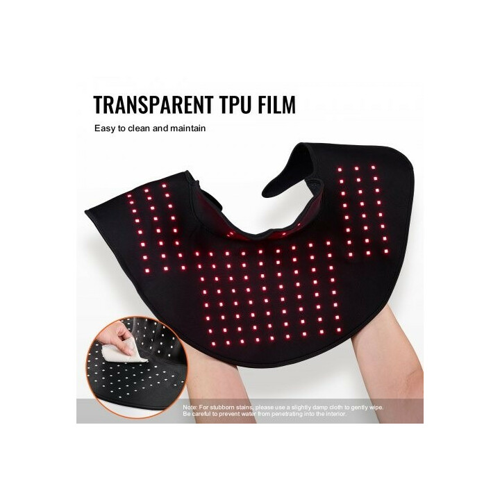 Punavaloterapia-tyyny niskalle ja hartioille 660nm + 850nm, 140 LED, langaton, 3 tehoa, ajastin, musta neopreeni BRL-1160