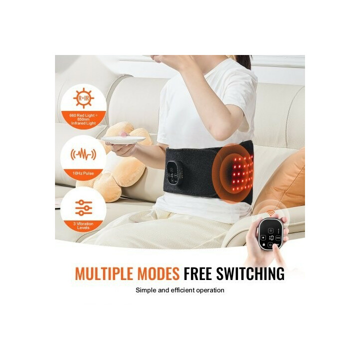 Punavalovyö BRL-1000 660nm + 850nm, 80 LED, tärinä, ajastin, langaton käyttö vyötärölle, selälle ja hartioille