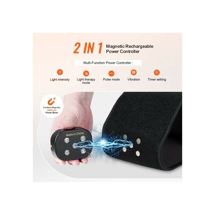 Punavalovyö vyötärölle 660nm + 850nm, 112 LED, tärinä, ajastin, langaton BRL-1150