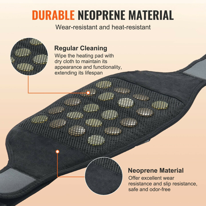 Kaukolämpöön perustuva lämpövyö 10 jade- ja 10 turmaliinikivellä, säädettävä lämpötila 39–71 °C, H23Y1