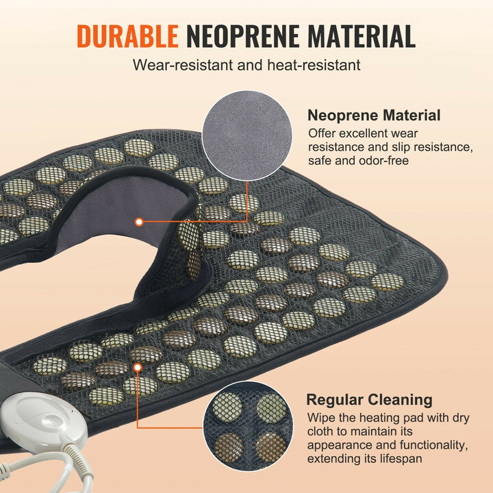 Infrapunalämpötyyny kaulalle ja hartioille, jade- ja turmaliinikivet, säädettävä lämpötila