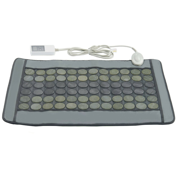 Kaukoinfrapunalämpötyyny keinonahkainen 48 jadekiveä 24 turmaliinikiveä keskikoko selälle