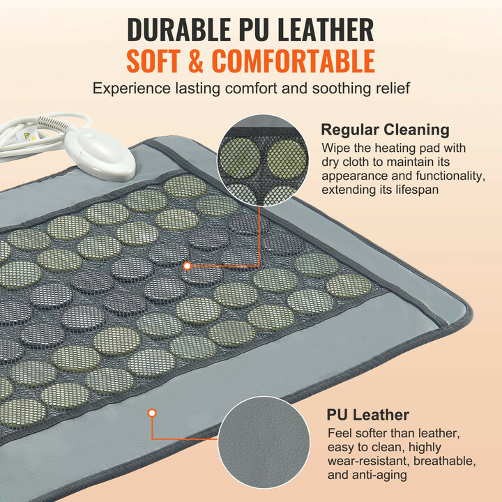Kaukoinfrapuna lämpötyyny jade- ja turmaliinikivillä selkäkivun lievitykseen, säädettävä lämpötila 103–159 ℉, koko 805 x 560 mm